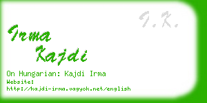 irma kajdi business card